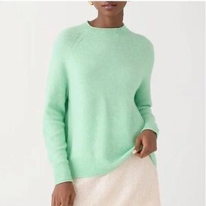 J. Crew wool Rollneck Sweater alpaca Supersoft Yarn mock BD613 Mint Green